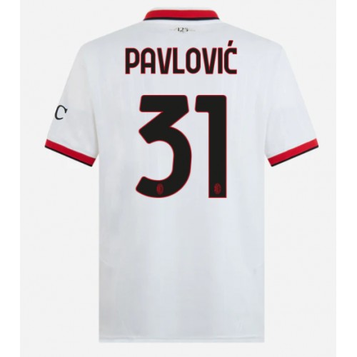 Pánský Fotbalový dres AC Milan Strahinja Pavlovic #31 2024-25 Venkovní Krátký Rukáv